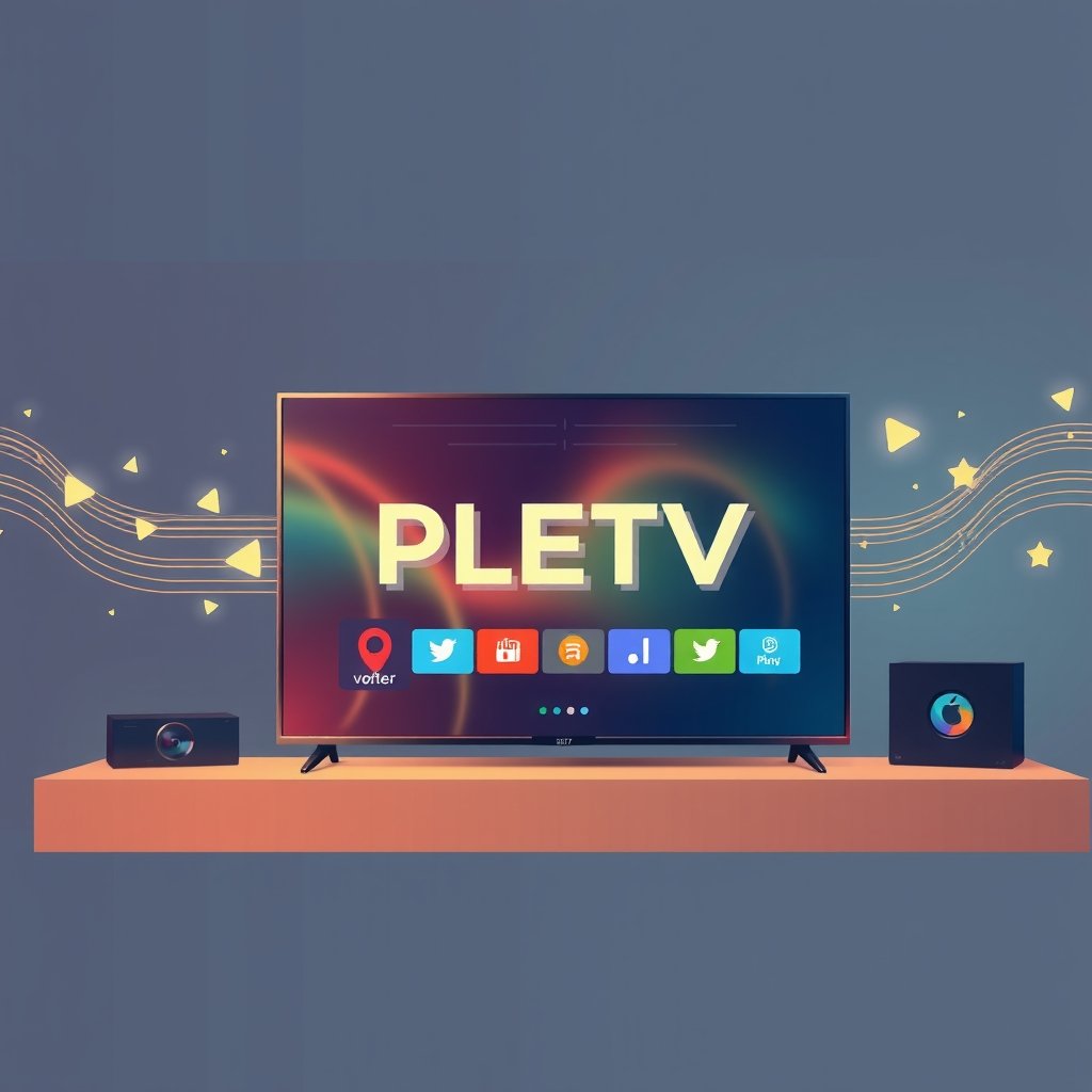 Illustration moderne et technologique montrant l'intégration de l'IPTV dans Plex Media Server pour une expérience TV en direct personnalisée.